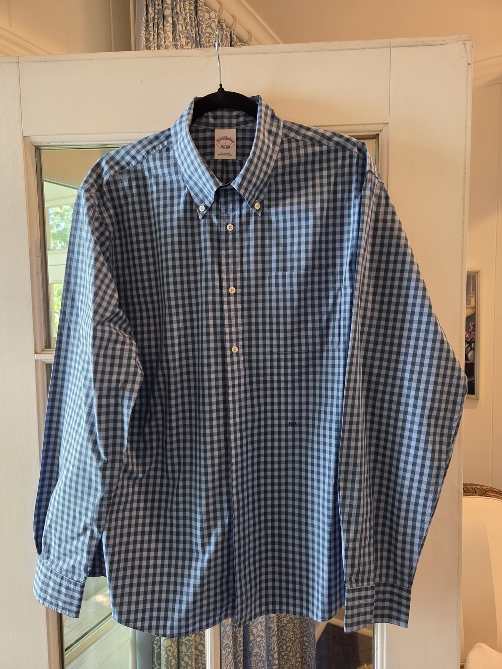 Brooks Brothers Blue and White Gingham Button-Down Shirt